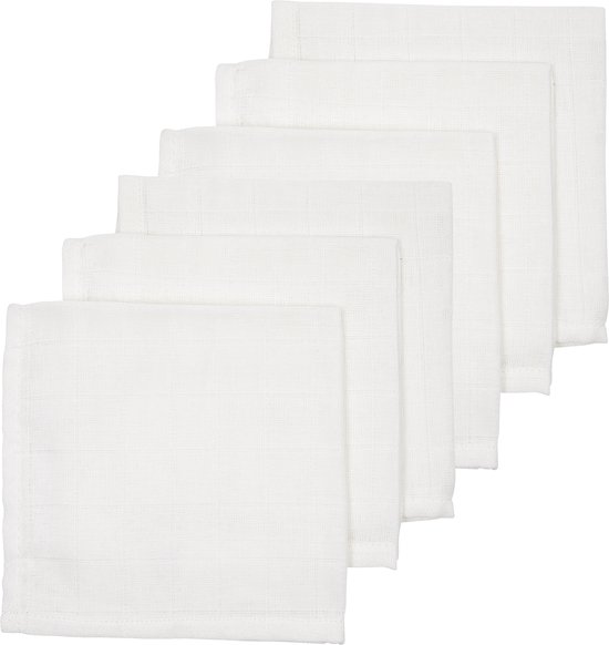 Meyco Baby Uni monddoekjes - 6-pack - hydrofiel - white - 30x30cm van Meyco