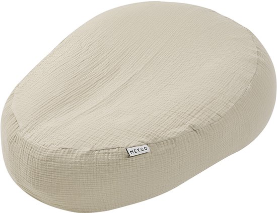 Meyco Baby Uni relaxhoes voor voedingskussen - pre-washed hydrofiel - sand van Meyco