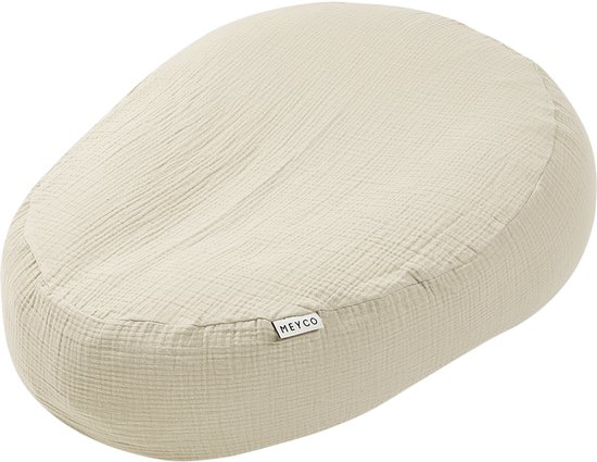 Meyco Baby Uni relaxhoes voor voedingskussen - pre-washed hydrofiel - soft sand van Meyco