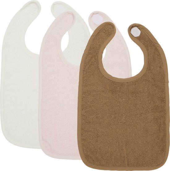 Meyco Baby Uni slab - 3-pack - badstof - offwhite/soft pink/toffee van Meyco