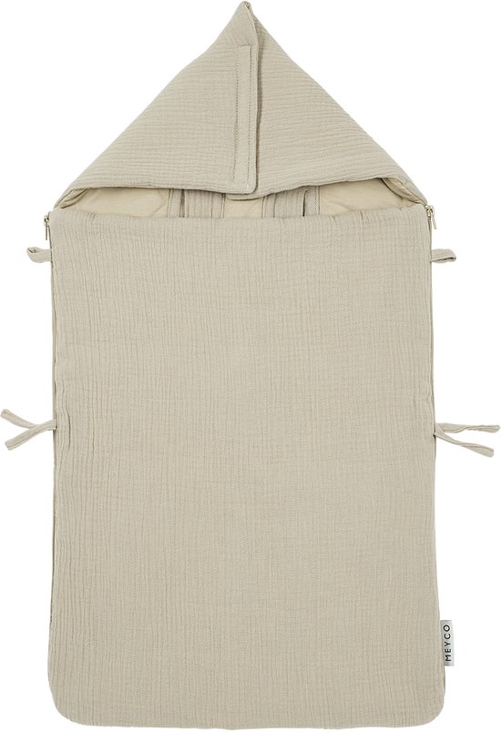 Meyco Baby Uni voetenzak - pre-washed hydrofiel - sand - 40x82cm van Meyco