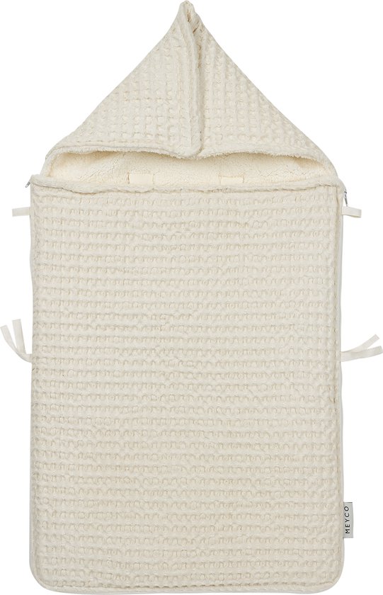 Meyco Baby Wafel Teddy voetenzak - nature - 40x82cm van Merkloos
