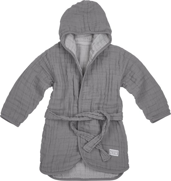 Meyco hydrofiele badjas - 86/92 - Grijs/lichtgrijs van Meyco