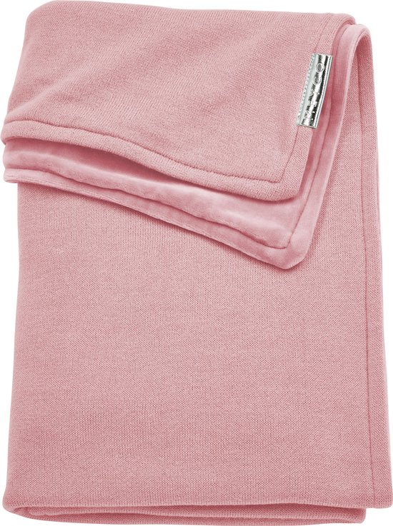 Meyco ledikantdeken Knit Basic met velvet - 100x150 cm - oudroze
