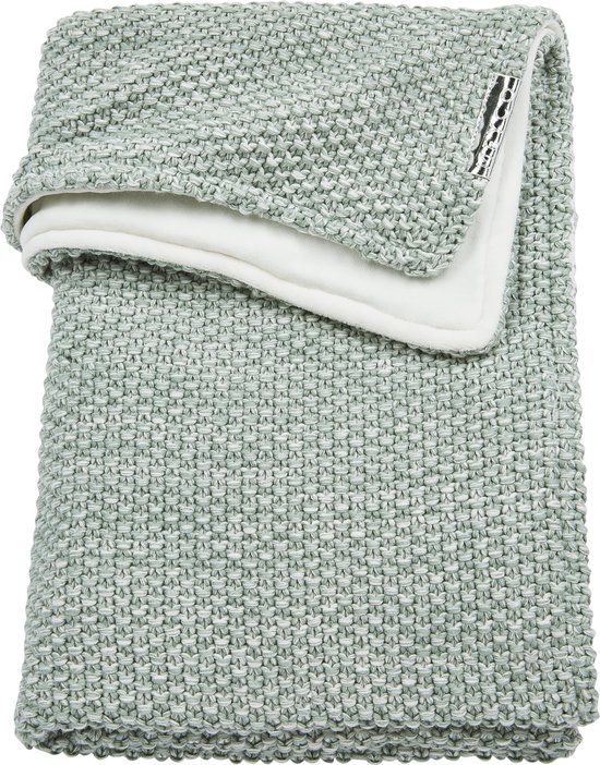 Meyco Relief Mixed met velvet ledikantdeken - 100x150 cm - Stone green van Meyco