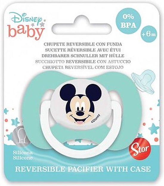Mickey Mouse Disney Fopspeen 6 / 18 maanden Baby - Speenkoord - Speen Maat 2 - Baby Blauw - speendoekje van Mi