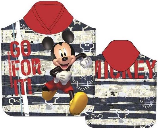 Mickey Mouse poncho handdoek - 100 x 50 cm. - Mickey badponcho - sneldrogend van Mi