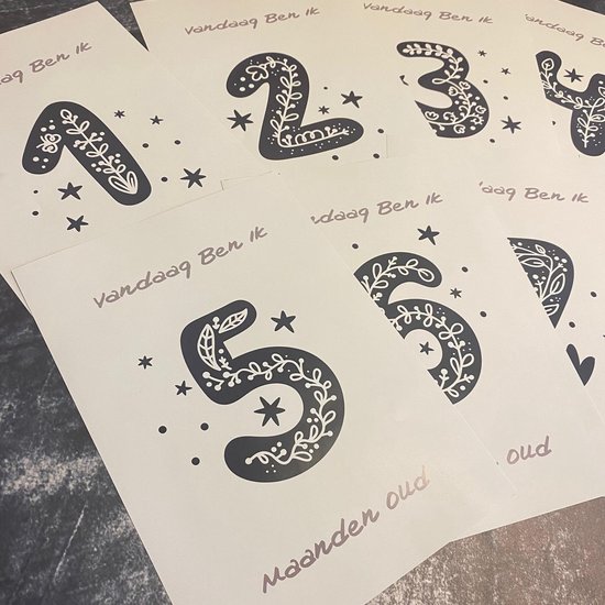 Mijlpaal Kaarten, Fotokaarten voor babyfoto's, Milestone Kaarten voor je baby (20 kaarten), Kraamcadeau, Geboortecadeau, Babyshower van Merkloos