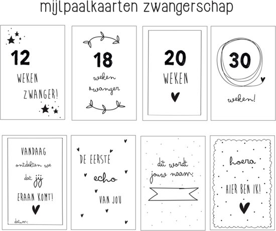 Mijlpaalkaarten zwangerschap van Mi
