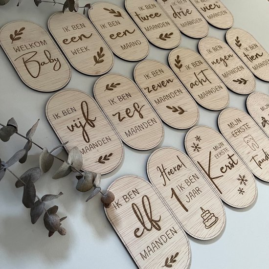 Mijlpalenkaartjes 1e jaar van Mi