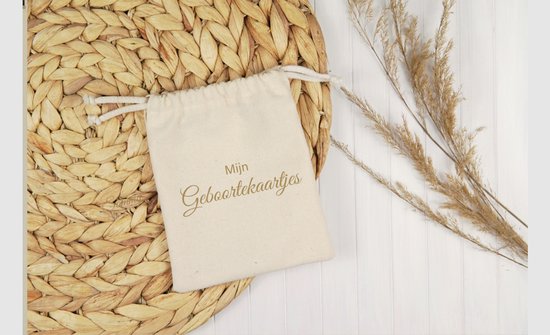 Mijn geboortekaartjes bewaarzak van Merkloos