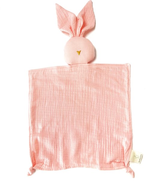MijnNami Knuffeldoekje Konijntje – Baby Pink - Eco-vriendelijk - Hydrofiele Knuffel van MijnNami