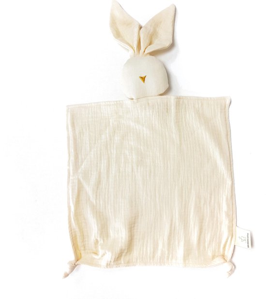 MijnNami Knuffeldoekje Konijntje – Ivory - Eco-vriendelijk - Hydrofiele Knuffel