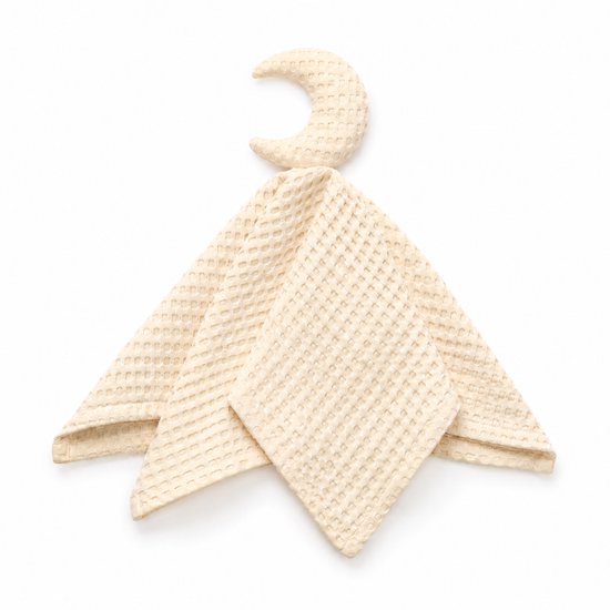 MijnNami Knuffeldoekje Moon - Bamboe & katoen - Wafelstof - 45 × 45 cm - Crème