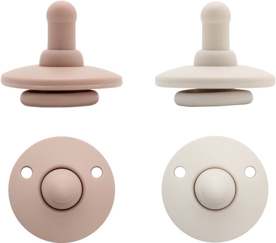 MijnNami Soother Speen Pop & Go - 2 stuks - Blush & Ivory - 0/18 maanden - Fopspeen - Siliconen Speentje Multifunctioneel