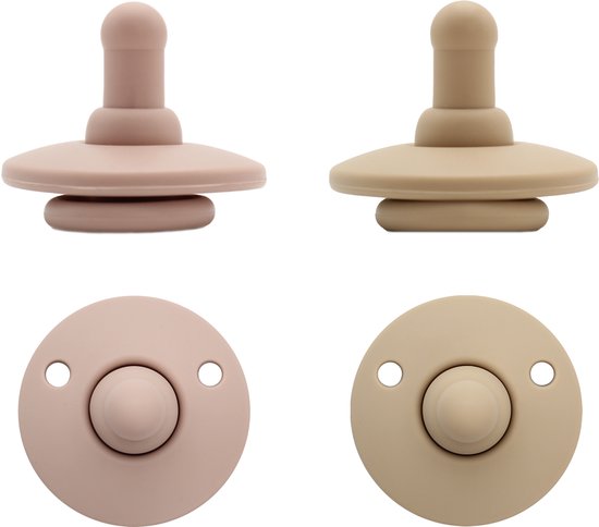 MijnNami Soother Speen Pop & Go - 2 stuks - Blush & Vanilla - 0/18 maanden - Fopspeen - Siliconen Speentje Multifunctioneel