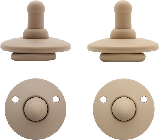MijnNami Soother Speen Pop & Go - 2 stuks - Oak & Vanilla - 0/18 maanden - Fopspeen - Siliconen Speentje Multifunctioneel