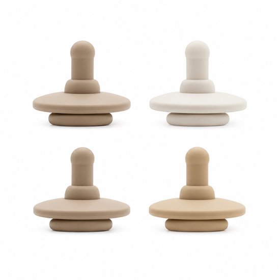 MijnNami Soother Speen Pop & Go - 4 stuks - Oak - 0/18 maanden - Fopspeen - Siliconen Speentje Multifunctioneel