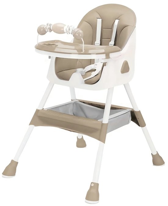 MiKiD Baby Stoel - Kinderstoel - Kinder Eetstoel - Meegroei Stoel 3-in-1 - Opvouwbaar - Kaki