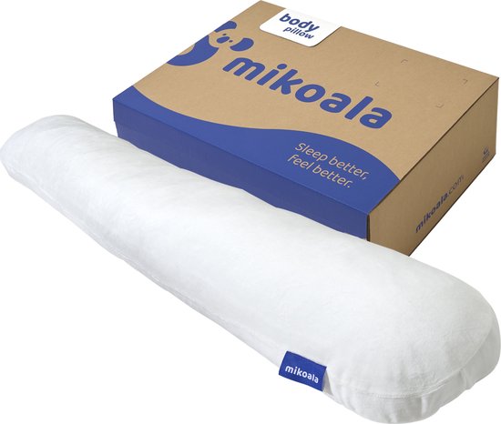 Mikoala - Lichaamskussen in Comforthoes – Zwangerschapskussen – Body Pillow - 6 weken proefslapen - Ergonomisch Kussen – Rug- en Zijslapers - Hypoallergeen – Afstelbaar Design - Ontworpen door fysiotherapeut – Nekklachten – Rugklachten | 140 cm van Mi