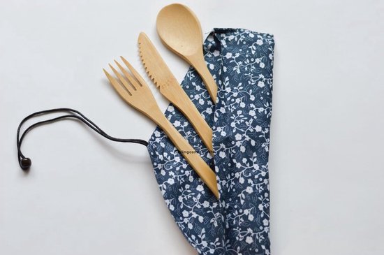 *** "Milieuvriendelijk Bamboe Bestek - Vork, Lepel, Mes - Ideaal voor Picknick & Reizen!" - van Heble® *** van Heble®