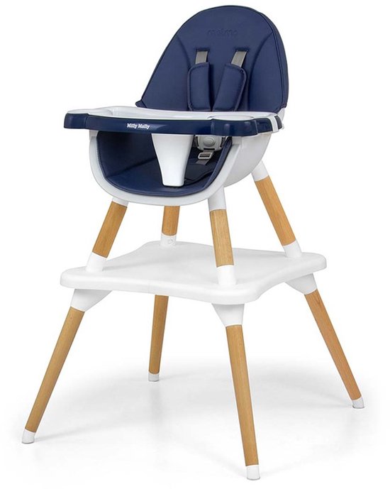 Milly Mally Malmo 2-in-1 kinderstoel navy - Voedingsstoel