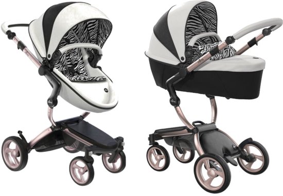 Mima Xari Kinderwagen | Special Edition | New York Zebra | Rosegold Frame van Merkloos