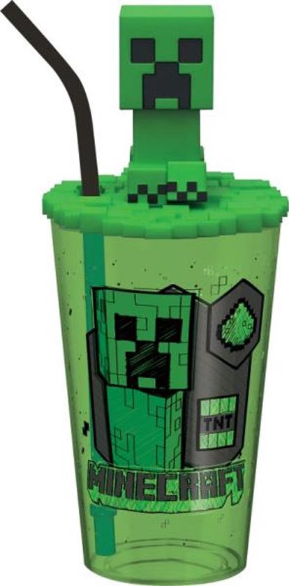 Minecraft Drinkbeker met rietje - 500 ml. van Mi