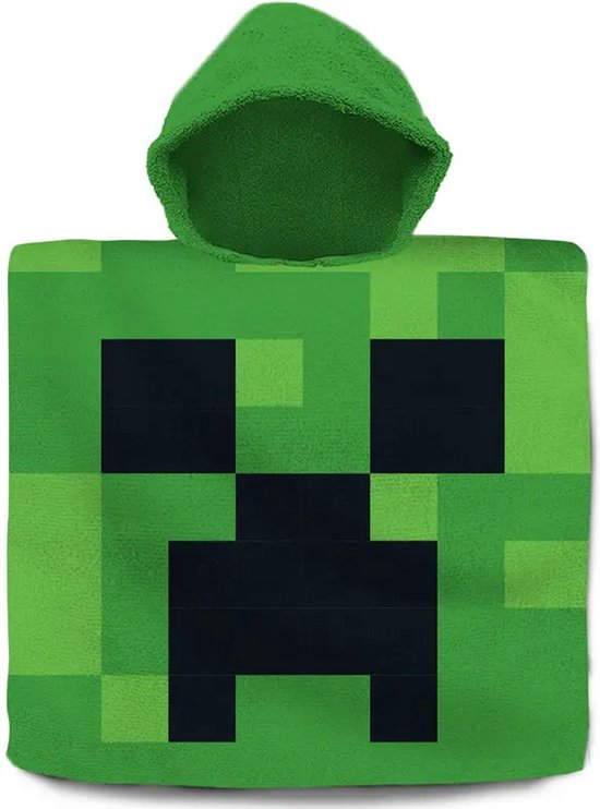 Minecraft Katoenen Poncho - 60 x 60 CM - Handdoek - Zwemmen - Zomer van Mi