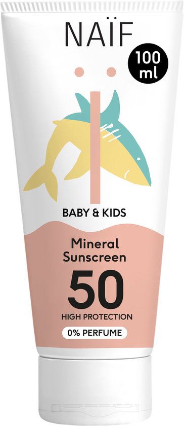 Minerale Zonnebrand- SPF 50 - Parfumvrij - 100ml van Merkloos