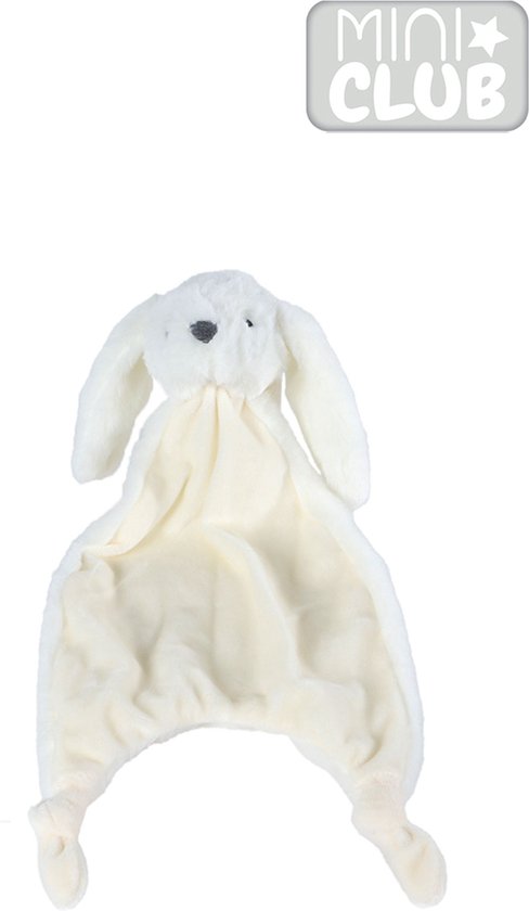 Mini Club knuffeldoekje konijn met knoopjes pluche Off white/ecru 38cm van Merkloos