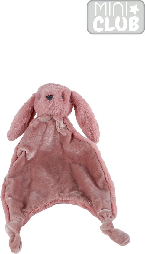 Mini Club knuffeldoekje konijn met knoopjes pluche Rood rose gold 38cm van Mini Club