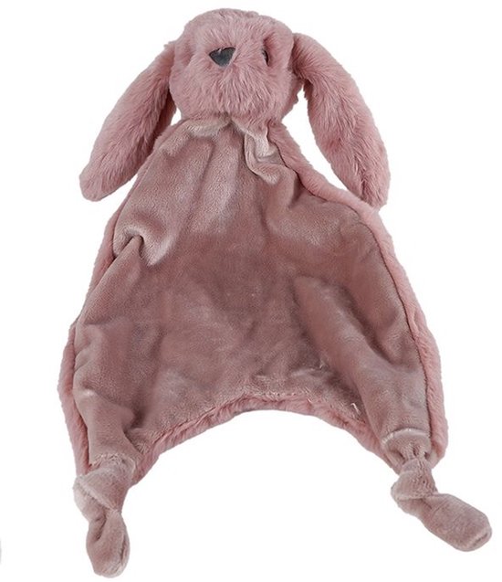 Mini club knuffeldoekje konijn "Wipstaart" met knoopjes pluche 38cm Roze van Mini Club