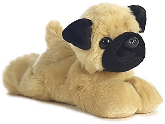 Mini Flopsie Pugster Mops Knuffel - 20,5 cm Kleurrijk en Schattig van Merkloos