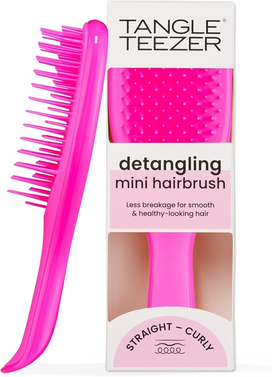Mini Haarborstel voor Eenvoudig Ontwarren | Ideaal voor Kinderen en Reizen | Vermindert Knopen en Breuk | Compact en Handig van Tangle Teezer