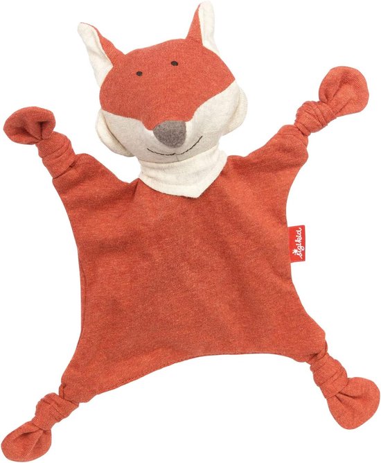 Mini-knuffeldoek vos - Knuffel zacht - Baby troosten - Geborduurde ogen - 18 cm - Geel