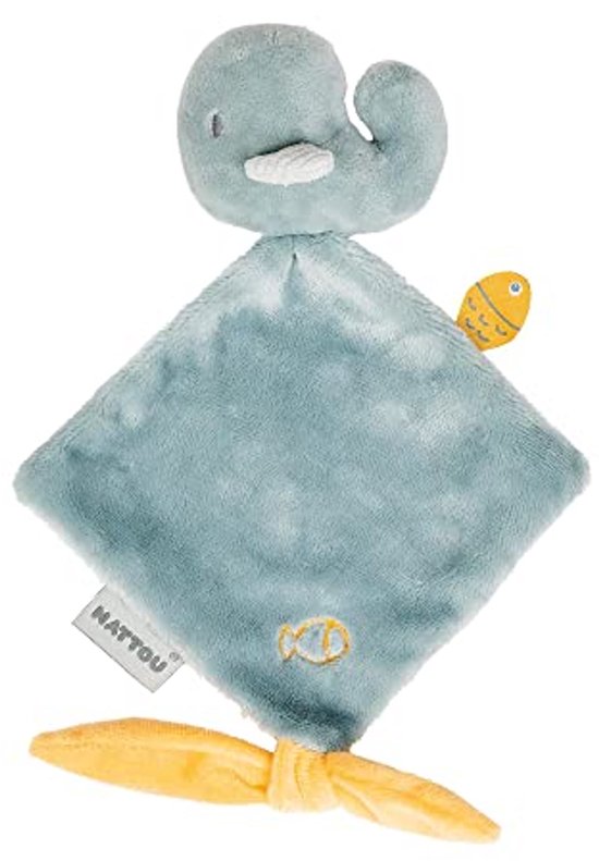Mini knuffeldoek walvis voor baby's, schattige en zachte knuffel van Little Dutch