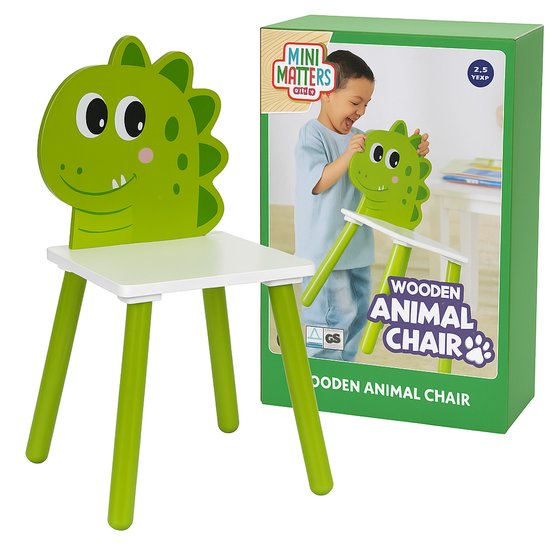 Mini Matters Houten Kinderstoel – Animal Chair Dino – 2-5 jaar van Mini Matters
