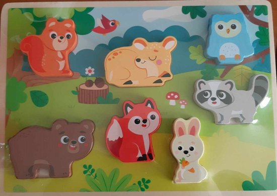 Mini matters houten vormenpuzzel wilde dieren van Mini Matters