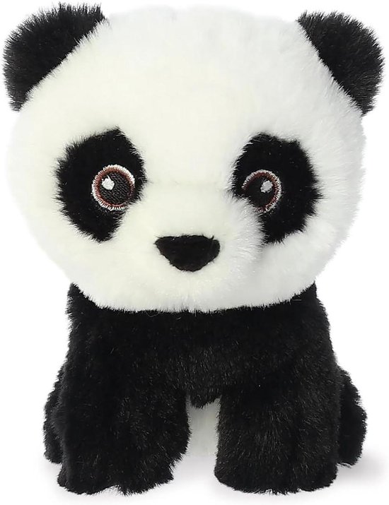 Mini Panda knuffel - Zacht speelgoed - Knuffelen en spelen - Gemaakt van gerecycled plastic