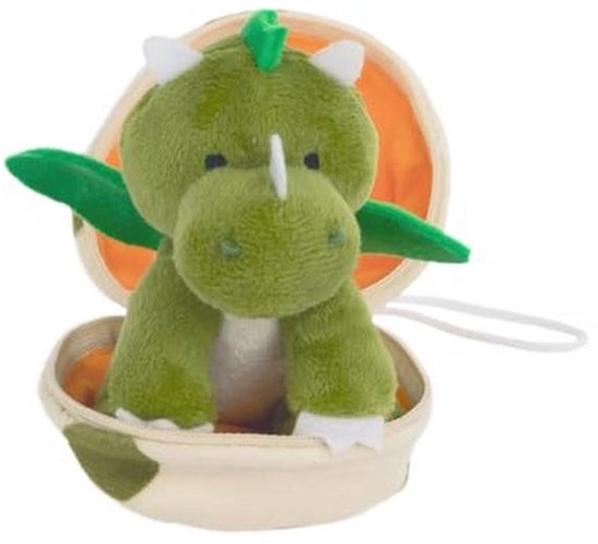 Mini Pluche Dinosaur in Ei – 13 cm – Knuffelbare Pluche Speelgoed van Merkloos