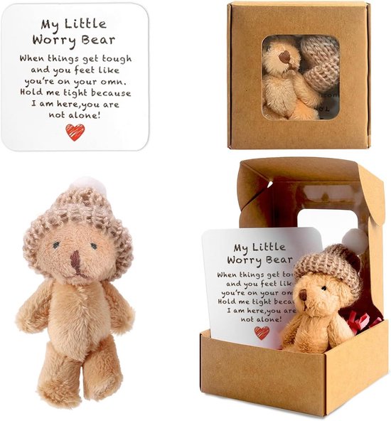 Mini teddybeer in doos - handgemaakt pluche met inspirerende kaart van MINI