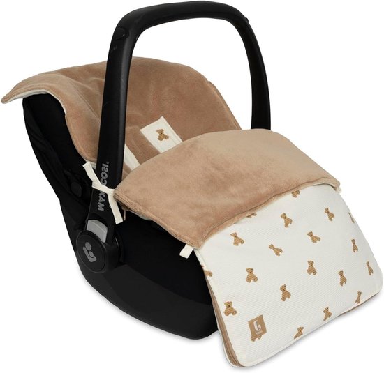 Mini Voetenzak - Baby Topper - Veilig Reizen - Teddy Print - 82 x 42 cm - Little Waffle van MINI