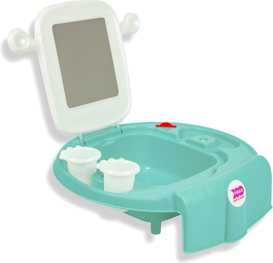 Mini-wastafel voor kinderen bevestiging aan bad of bidet - blauw met handige bevestigingssysteem van MINI