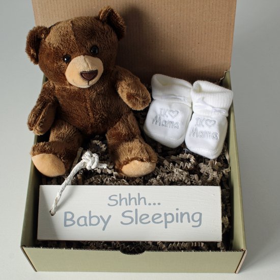 Minibox bruine beer - cadeau baby - cadeau zwangerschap - babyshower van MINI