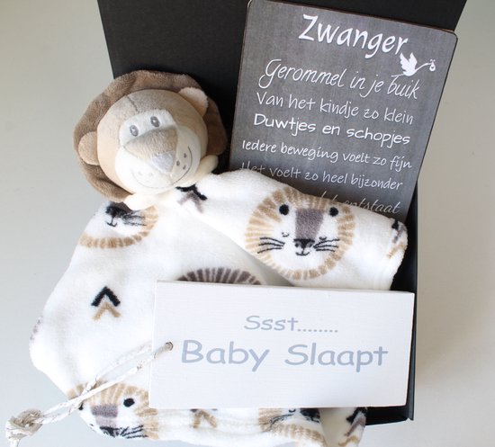Minibox Knuffeldoek Lion - cadeau baby - cadeau zwangerschap - knuffeldoek - geschenk baby van MINI