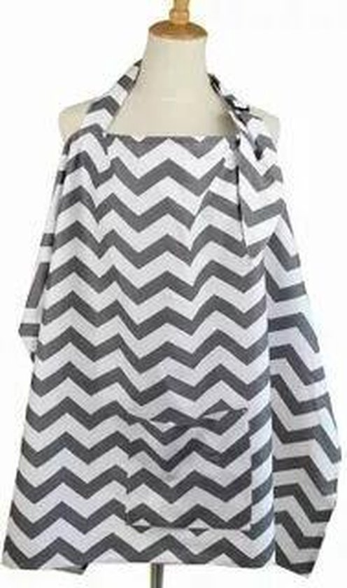 MINIIYOU Voedingsdoek - Borstvoedingsdoek - Inclusief Opbergzakje - Grijs Strepen van MINI