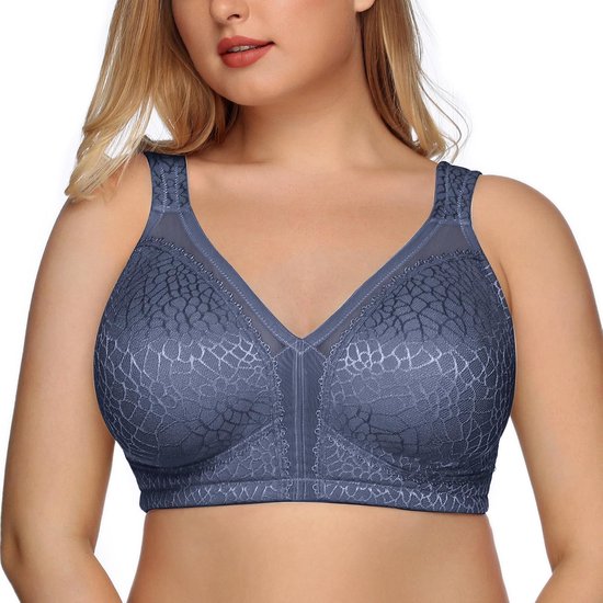 Minimizer-beha met volledig cup voor dames, comfortabel, zonder beugel, grote maten | Naadloze ongevoerde cup, omhulde beugel, converteerbare bandjes, glad rugvet, antislip zijde, grote maten, voor grote borsten