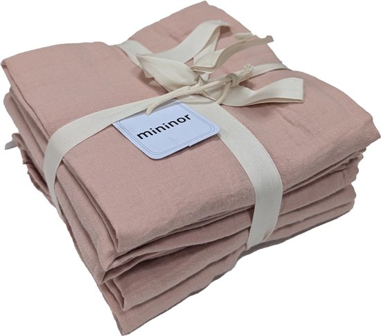 Mininor - Hydrofiele Doeken – 70×70 cm - 100% Biologisch Katoen - Dubbel Geweven - Perzikkleurig van Merkloos