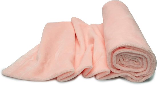 Minkee gebreide stof - Polyester breiwerk - Knuffels en kleding - Zachte korte borstelharen - 50x160cm - poederroze van Merkloos